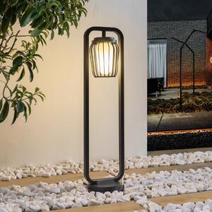 Lucande Bornă luminoasă Chandan, 90 cm, antracit, aluminiu, reglabil, Gri, Aluminiu, Modern