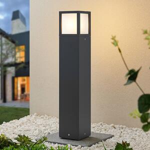 Lucande Dewari bornă luminoasă, E27, 65 cm, gri închis, IP54, reglabil, Gri, Aluminiu, Modern