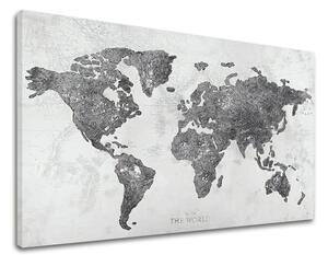 Tablou canvas MAP OF THE WORLD 1 parte - 120x80 cm