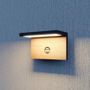 Lucande Lignus aplică LED exterior detect mișcare, Negru, Metal, Modern