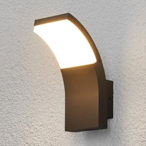 Lucande LED lampă de perete pentru exterior Timm, 20 cm, antracit, IP54, Negru, Aluminiu, Modern, Perete unghiular