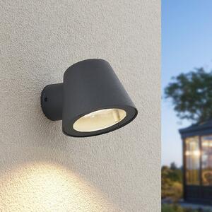 Lindby lumina de perete în aer liber Ileyna, antracit, metal, 15 cm, reglabil, Negru, Metal, Modern