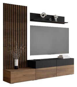 Set de living Comfivo Munium I, Nuc, Negru, PAL laminat, 83 kg