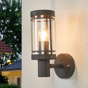Lindby Lampă de exterior Djori, 28 cm, antracit, oțel inoxidabil, E27, Gri, Oțel inoxidabil, Modern