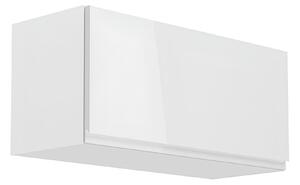 KONDELA Dulap superior, alb/alb extra lucios, AURORA G80K