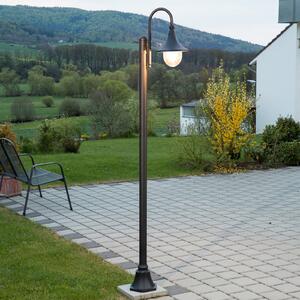Lindby lumina de exterior Daphne, 220 cm, negru, E27, IP44, reglabil, Negru, Aluminiu, Modern