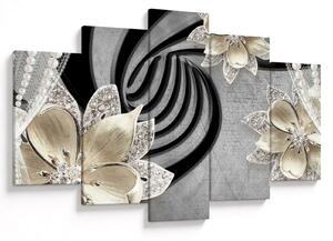 Tablou - 3D Flori aurii (150x105 cm)