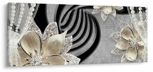 Tablou - 3D Flori aurii (120x50 cm)