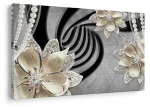 Tablou - 3D Flori aurii (90x60 cm)