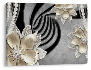 Tablou - 3D Flori aurii (70x50 cm)
