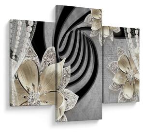 Tablou - 3D Flori aurii (90x60 cm)