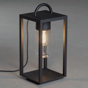 Konstsmide Lampă de terasă Bologna în formă felinar, E27, Negru, Metal, Modern