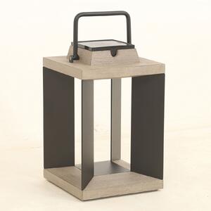 Lanternă solară Teckalu, aluminiu/aluminiu negru, 36,5 cm
