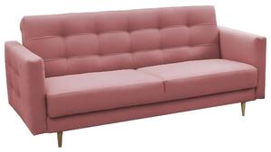 KONDELA Canapea tapiţată cu 3-locuri, material textil roz învechit, AMEDIA