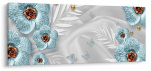 Tablou - 3D Flori albastre (120x50 cm)