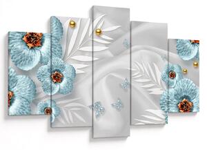 Tablou - 3D Flori albastre (150x105 cm)