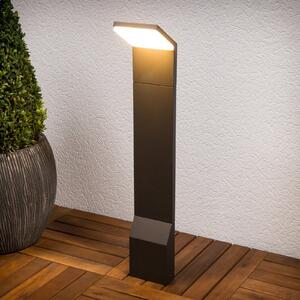 Lucande LED bornă luminoasă Nevio, 60 cm, antracit, metal, Negru, Metal, Modern