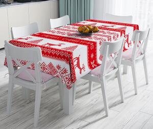 Față de masă din amestec de bumbac cu model de Crăciun Minimalist Cushion Covers Nordic Knit, 140 x 180 cm