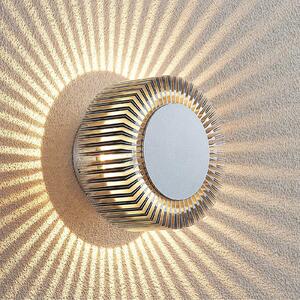 Lucande LED lampă de perete pentru exterior Keany, metal, Ø 16 cm, IP54, Metalic, Baie, Aluminiu, Modern