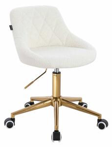 HR1054K Scaun Crem Boucle cu Bază Aurie
