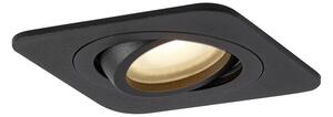 Set de 6 spoturi încastrate rotunjite negre GU10 50mm rotative și înclinabile IP44 - Alberto