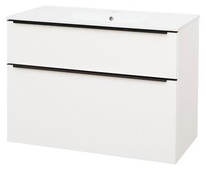 Mereo Mereo, Mailo, dulap baie cu chiuveta ceramica 101 cm, maner negru, MER-CN512B