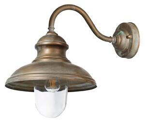 Little Mill 3351 lumină de perete în aer liber, alamă antică, sticlă