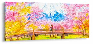 Tablou - Cuplu pictat, acuarelă (120x50 cm)
