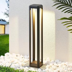 Lucande bornă luminoasă LED Fery, antracit, metal, 80cm, IP65, Negru, Metal, Modern