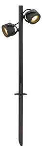 SLV bornă luminoasă Sitra, 2 becuri, antracit, aluminiu, GX53, IP44, Negru, Sticlă, Modern