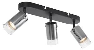 Spot modern de tavan Gunmetal cu 3 lumini rotativ și reglabil - Drain