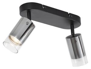 Spot modern de tavan Gunmetal cu 2 lumini rotativ și reglabil - Drain