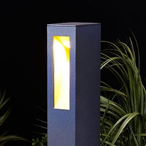 Lucande bornă luminoasă LED Jenke, 65 cm, antracit, aluminiu, Negru, Metal, Modern