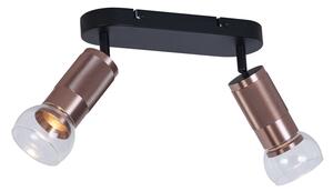 Spot rotund de plafon bronz închis cu 2 lumini reglabil - Veerle