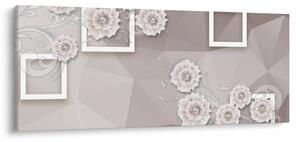Tablou - Imagine flori bej (120x50 cm)