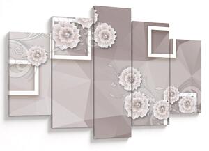 Tablou - Imagine flori bej (150x105 cm)