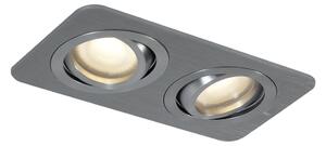 Spot încastrat rotunjit Gunmetal GU10 50mm Rotativ și înclinabil IP44 2 lumini - Alberto