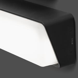 FARO BARCELONA LED lampă de perete pentru exterior Half, antracit, sticlă, aluminiu, Negru, Metal, Modern