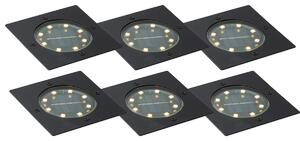 Set de 6 spoturi de sol negre pătrate, inclusiv LED IP65 Solar - Terry