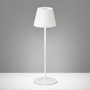 FH Lighting Lampă masă LED ext. Cosenza, acumul. RGBW alb nis., reglabil, Alb, Camera de zi / sufragerie, Metal, Modern