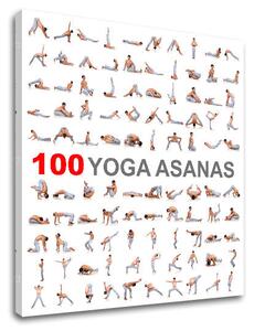 Motivațional Tablou de perete 100 Yoga asanas - 40x40 cm