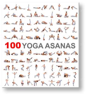 Motivațional Tablou de perete 100 Yoga asanas - 30x30 cm