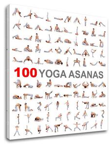 Motivațional Tablou de perete 100 Yoga asanas - 30x30 cm
