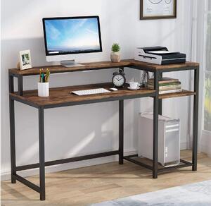 Bioru in stil industrial, Colbin Wood, 140x76x50 cm, negru/maro