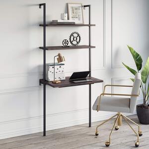 Birou in stil industrial, Eleonor, 70x200x50 cm, negru/nuc