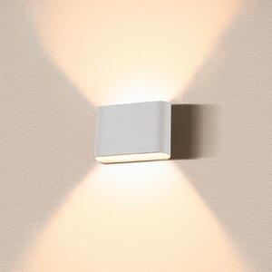 SLV Oval Lampă de perete exterior up/down CCT 13,5 cm alb, Alb, Metal, Modern