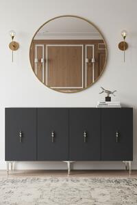 Komód, antracit-ezüst, 125 cm