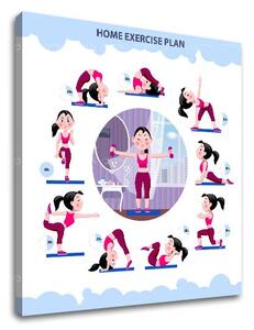 Tablou motivațional Plan de exerciții pentru acasă - 30x30 cm