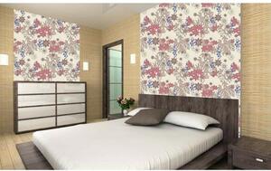 Tapet vlies de lux motiv floral retro bej