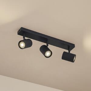 Lindby Spot de tavan Kardis, gri închis, 3 becuri, metal, GU10, reglabil, Gri, Hol, Aluminiu, Modern